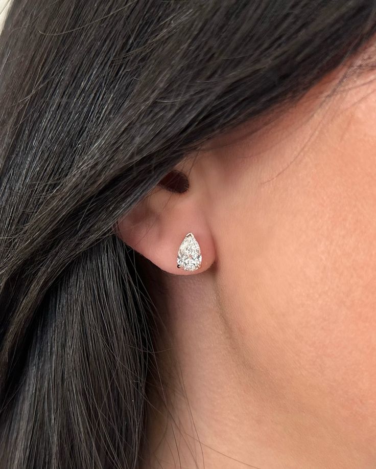 1.5 Carat Each Pear Diamond Studs (ARJS4111)