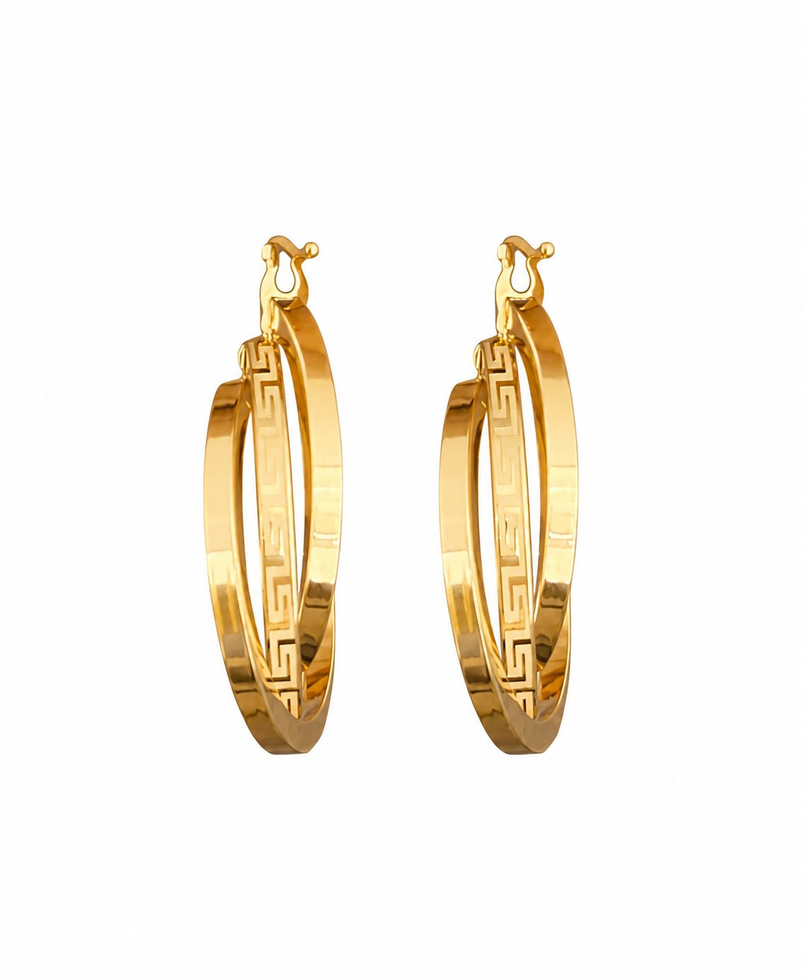 18K Gold Hoops – Modern Statement Earrings (GJEW278)