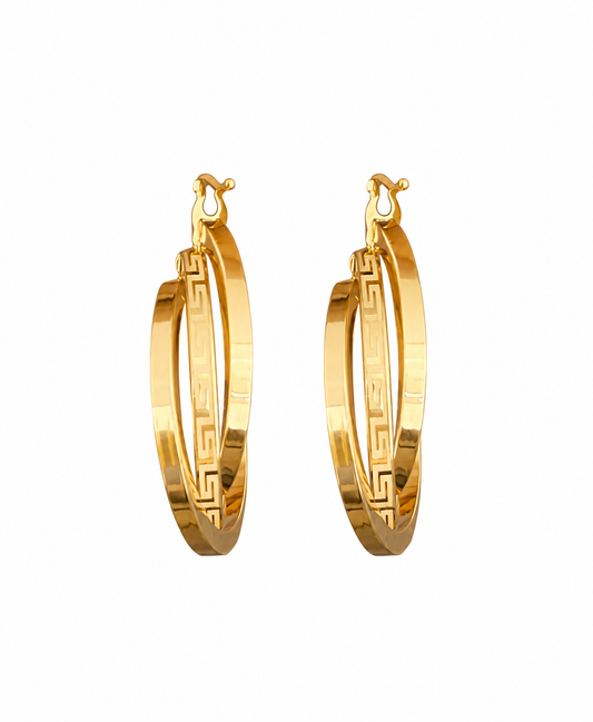 18K Gold Hoops – Modern Statement Earrings (GJEW278)