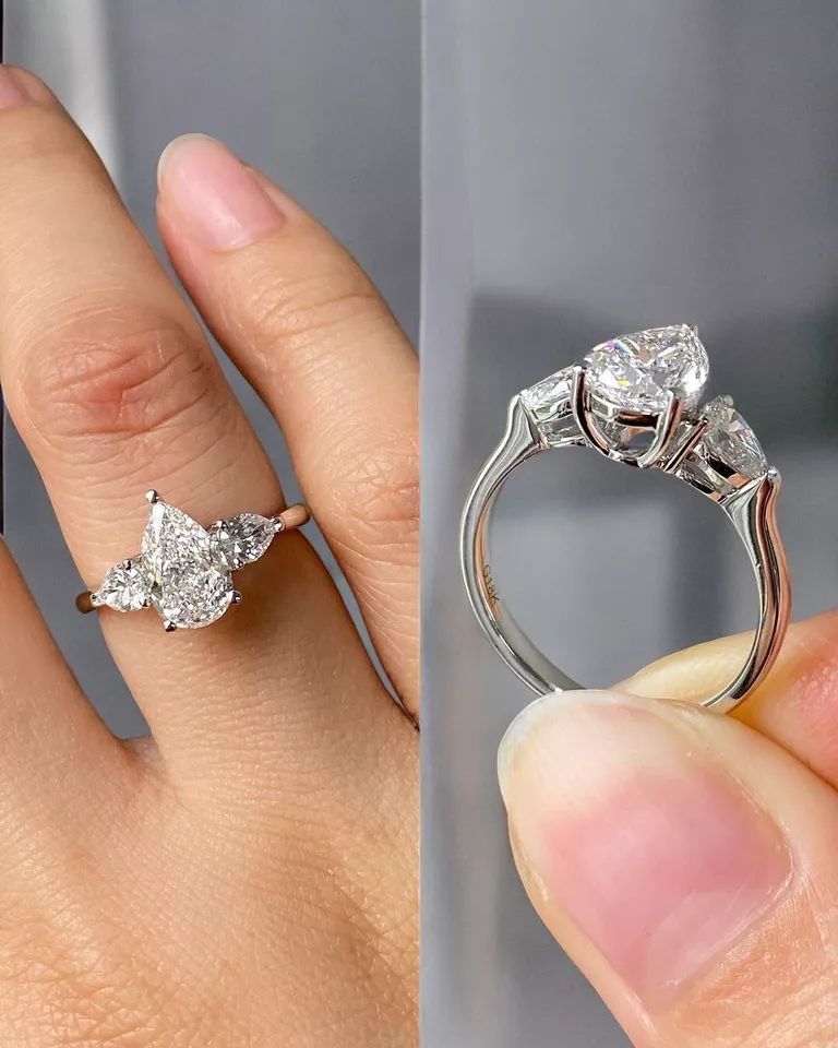2 carat Pear Triology Diamond Ring (ARJS4374)