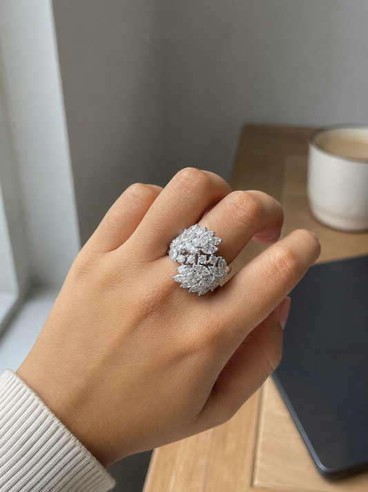 Mix Shape Wrap Diamond Ring (ARJS3481)