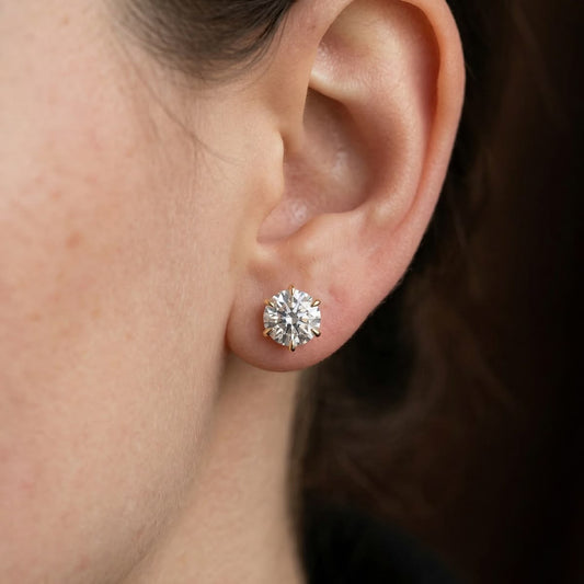 1CT Each Round Studs in Yellow Gold (ARJS2670)