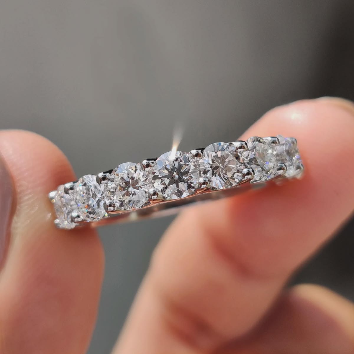 Half Carat Each Round Half Eternity Band Diamond Ring (ARJS2424)