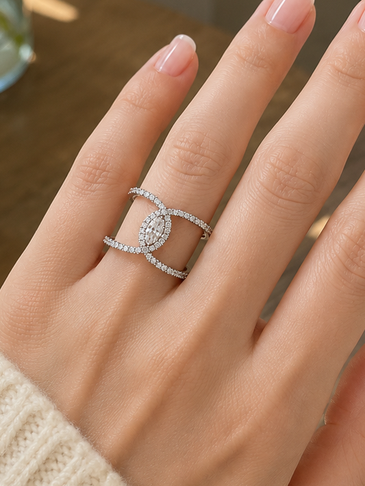 Marquise Intertwined Diamond Ring