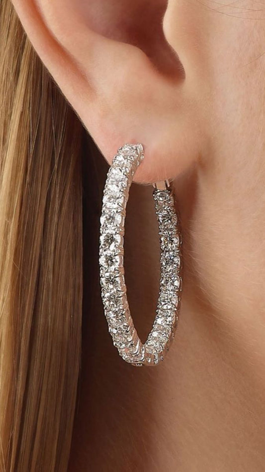 Round Hoop Diamond Earrings (ARJS2400)