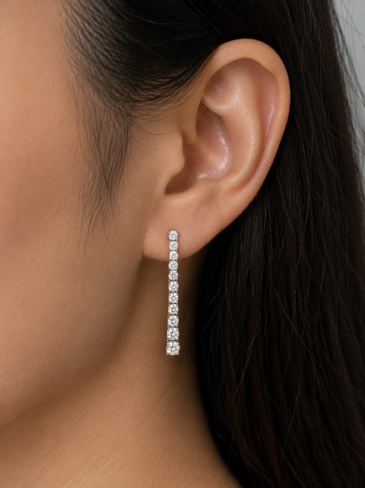 Round Graduation Tennis Earrings (ARJS3941)