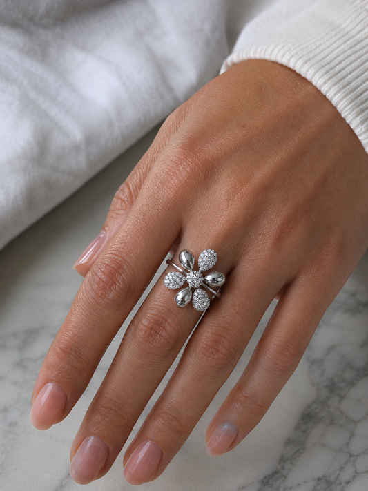 Big Flower Cluster Diamond Ring (BRD1240)