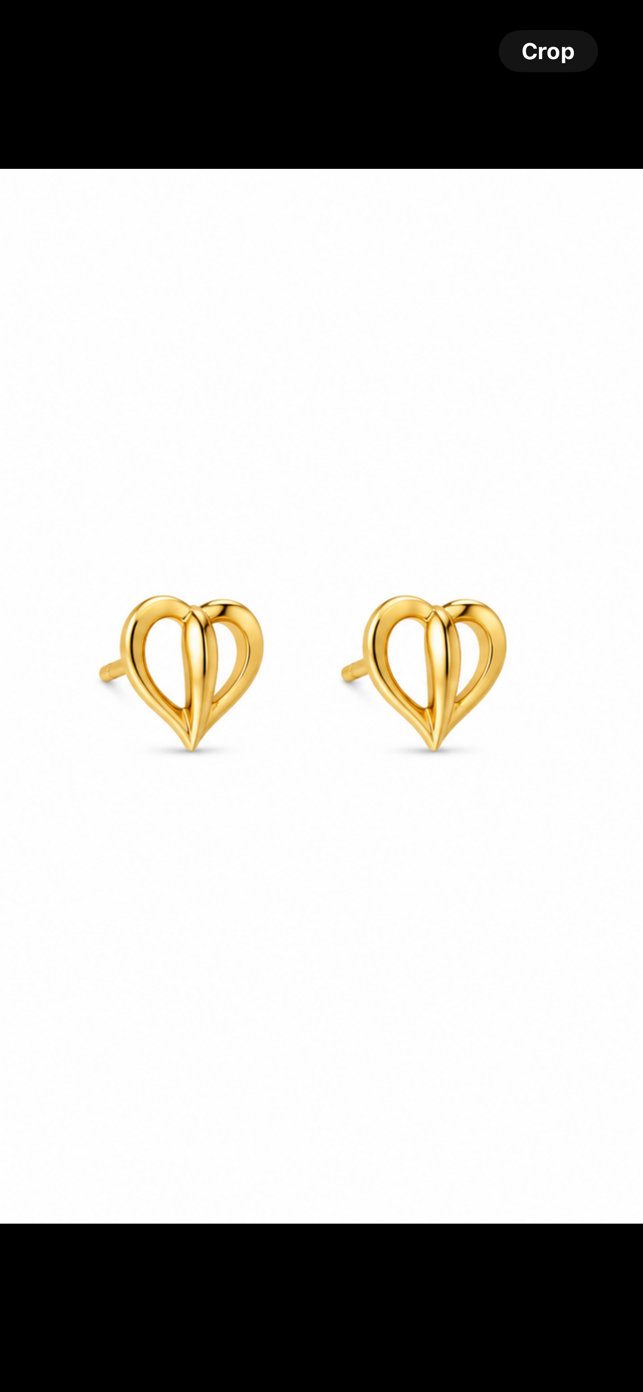 18K Gold Heart Stud Earrings for Women (GJEW251)