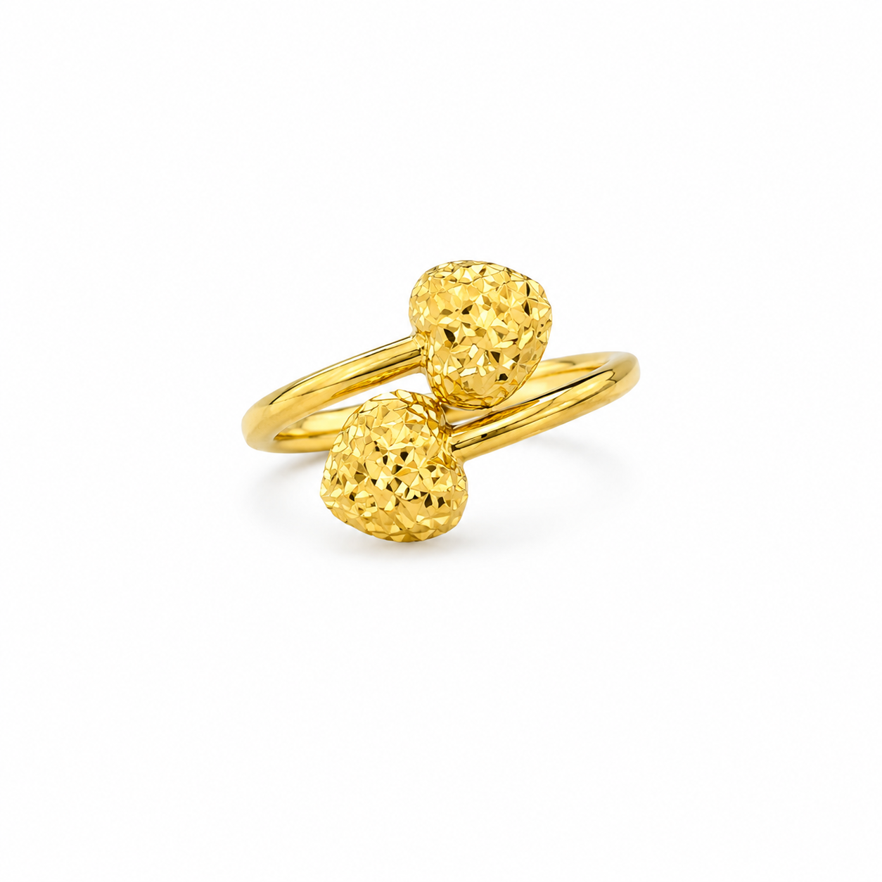 18k Gold Heart Overlap Ring (GJEW13)