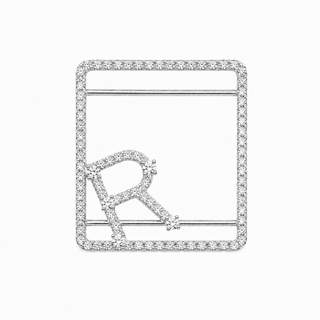 F Letter Diamond Whoop Case in White Gold (ARJS4165)