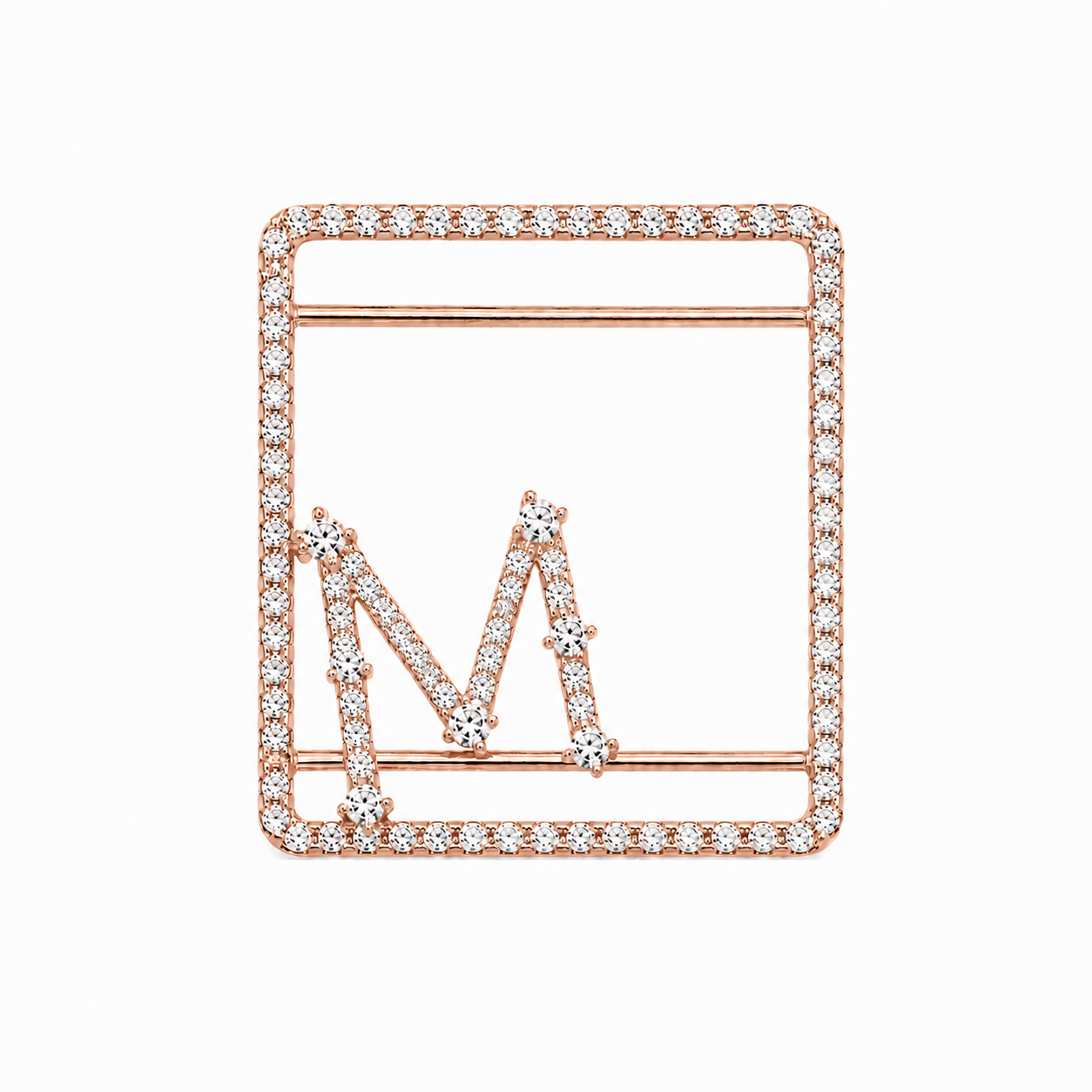 M Letter Diamond Whoop Case in Rose Gold (ARJS4158M)