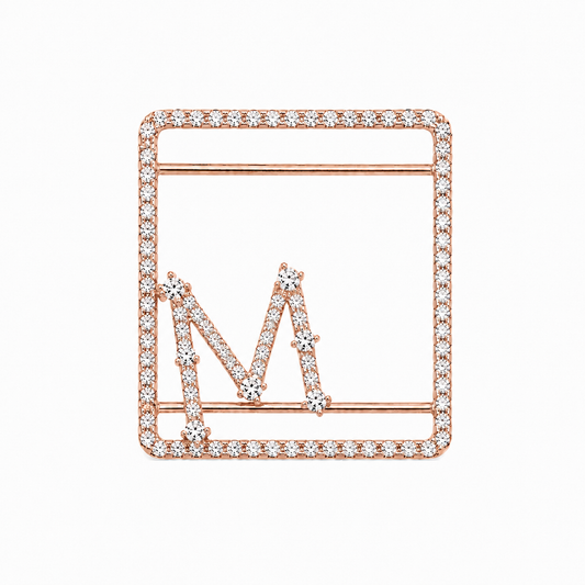 M Letter Diamond Whoop Case in Rose Gold (ARJS4158M)