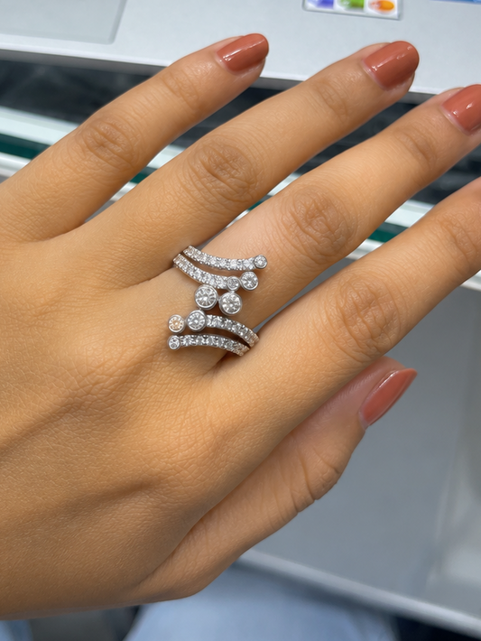 Wrap Design Round Diamond Ring (ARJS2689)