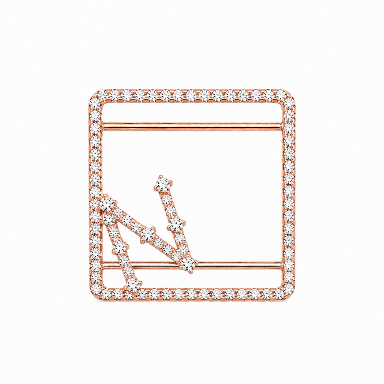 N Letter Diamond Whoop Case in Rose Gold (ARJS4136N)