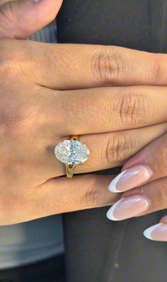 5 Carat Oval Yellow Gold Ring (ARJS4238)