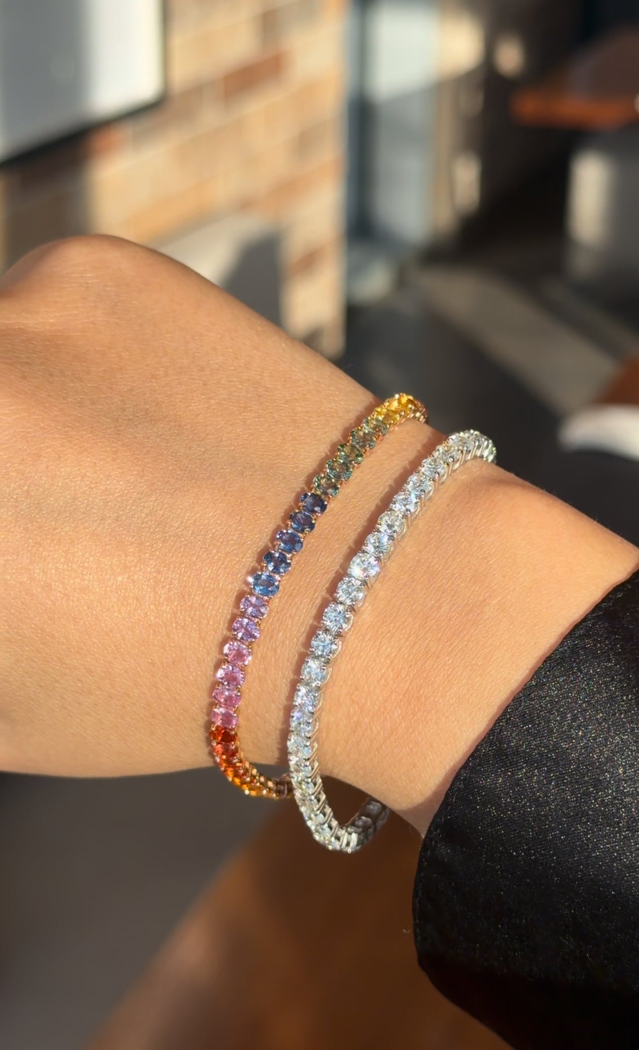 Rainbow Sapphire Tennis Bracelet (ARJS4150)