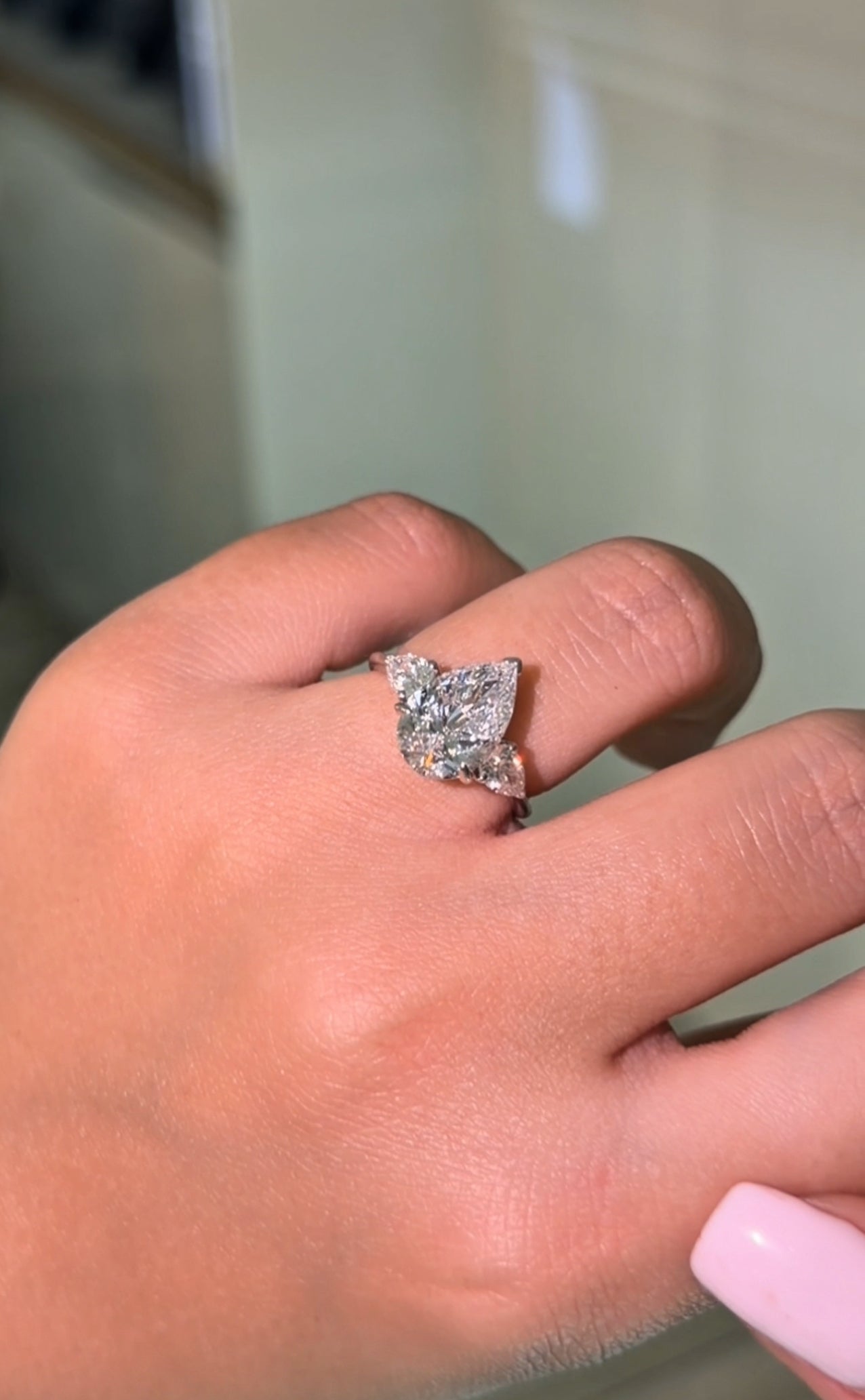 1.50 CT Pear Triology Diamond Ring (ARJS3010)