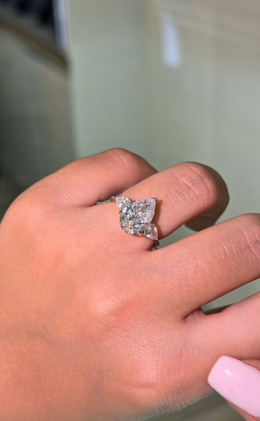 1.50 CT Pear Triology Diamond Ring (ARJS3010)
