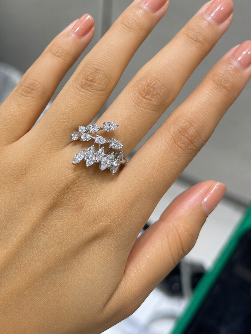 Pear & Marquise Overlap Diamond Ring (ARJS4027)