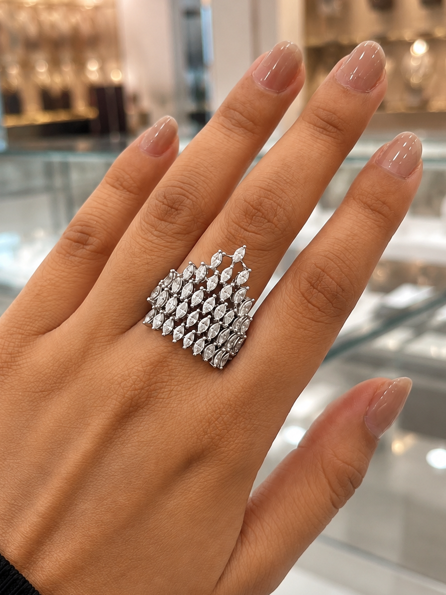 Marquise Crown Diamond Ring (ARJS2886)