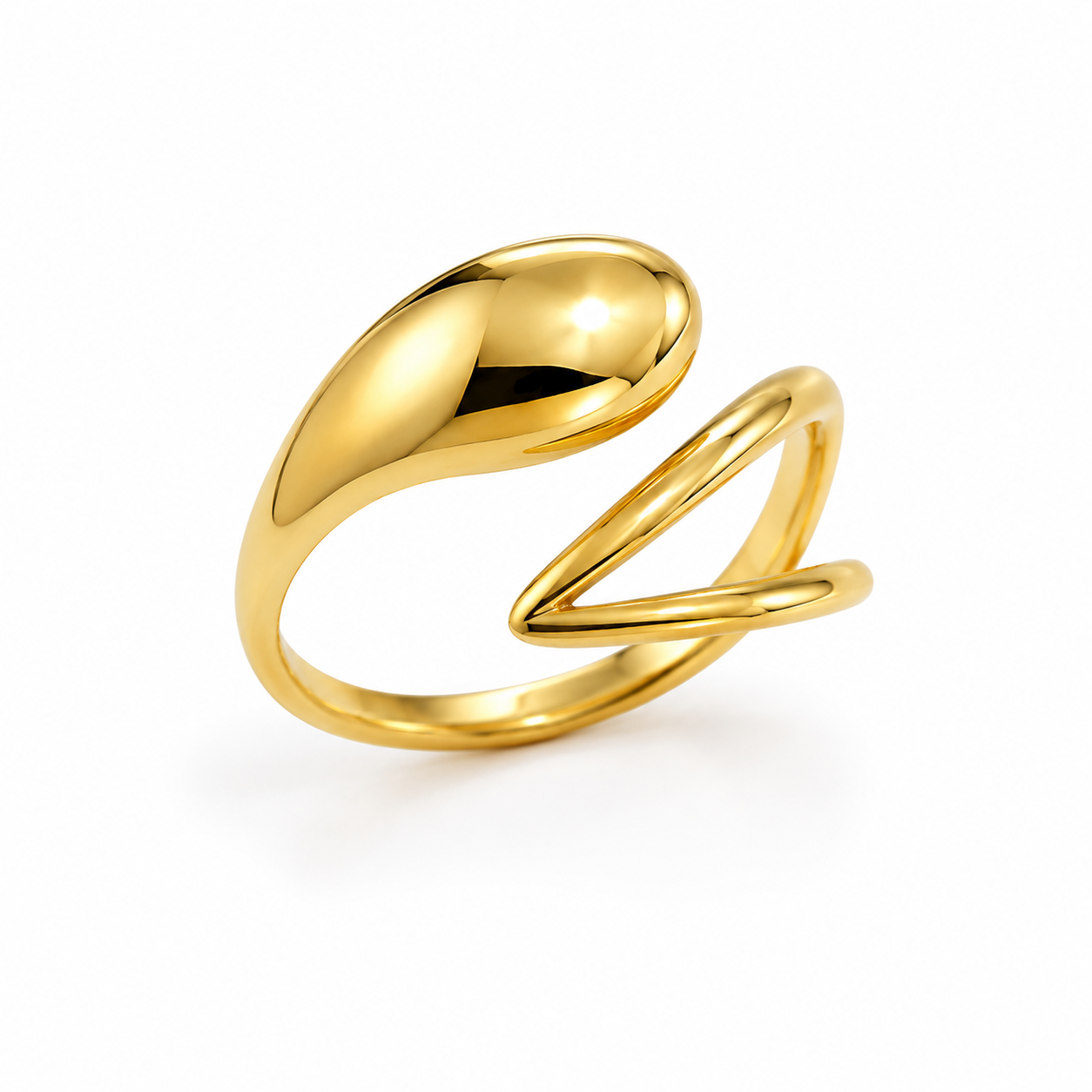 18K Gold Modern Wrap Ring (GJEW85)