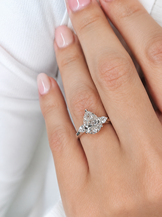 1.5 CT Pear Triology Diamond Ring (ARJS3011)