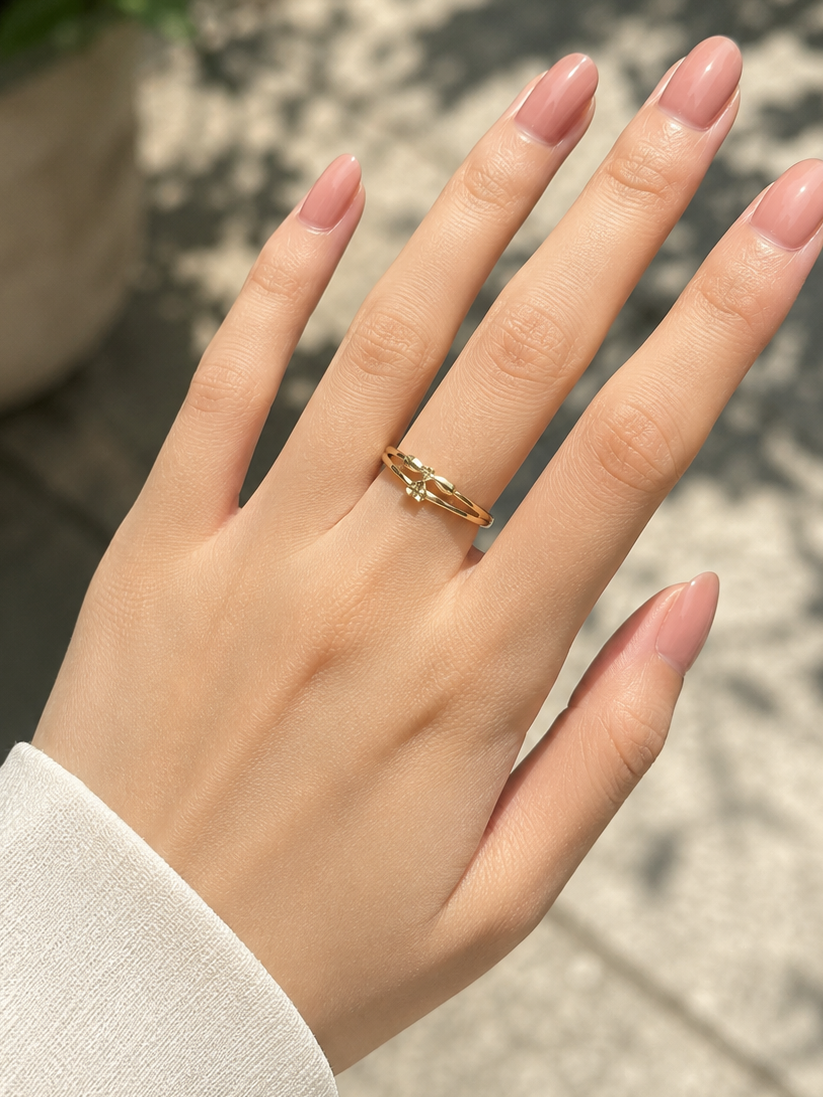 18k Gold Vintage Airplane Design Ring (GJEW87)