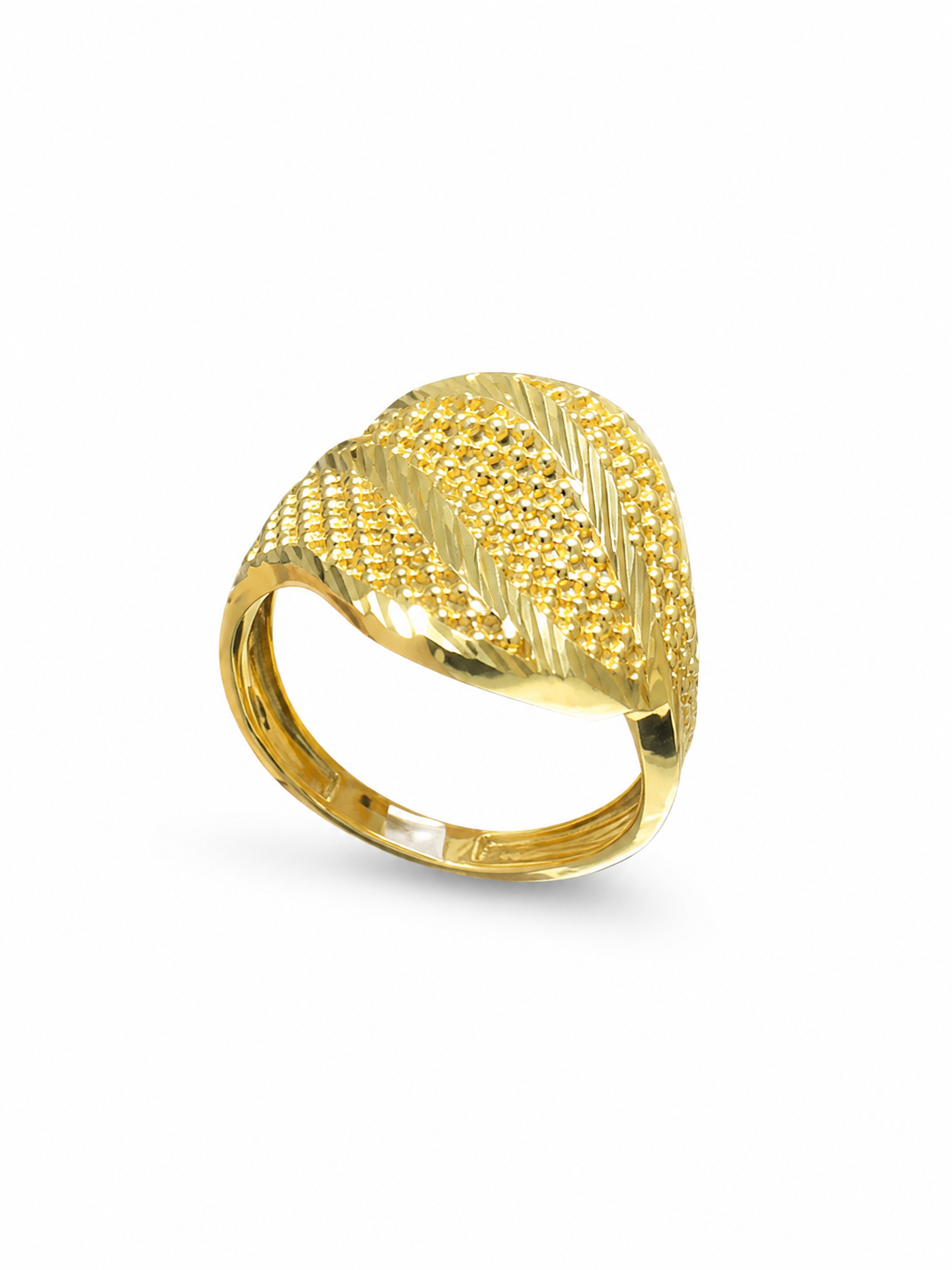 18K Gold Textured Dome Ring (GJEW03)