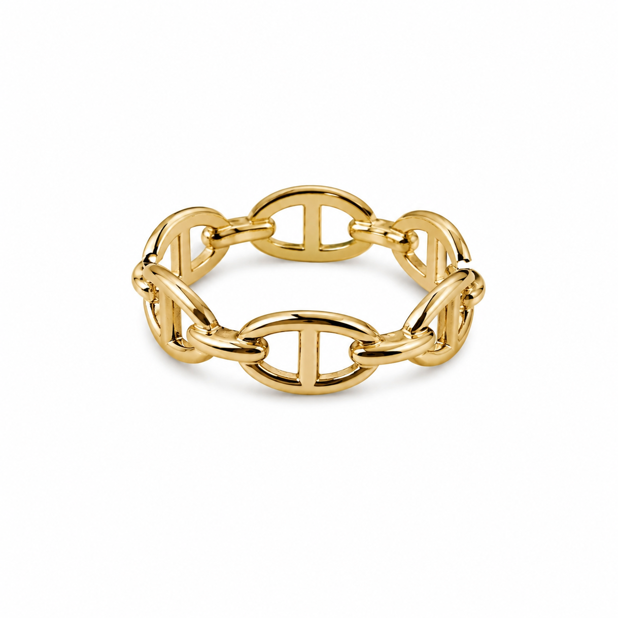 18k Gold Marine Anchor Link Pattern Ring (GJEW94)