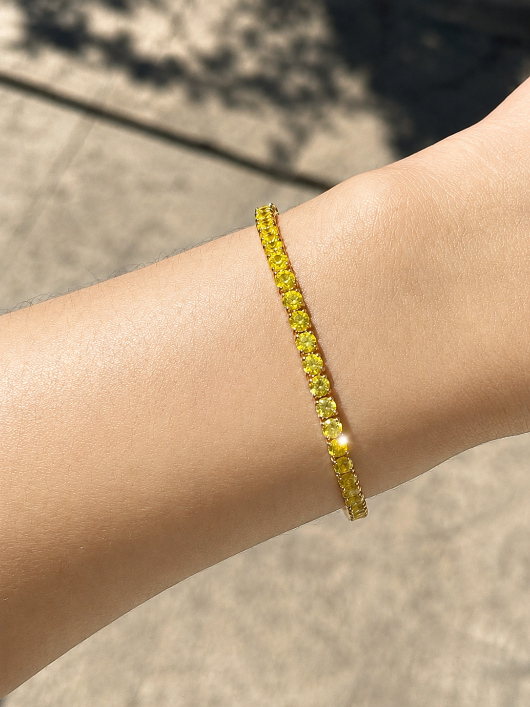 Yellow Sapphire Round Tennis Bracelet (ARJS4142)