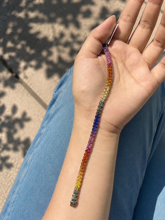 Rainbow Sapphire Tennis Bracelet (ARJS4150)