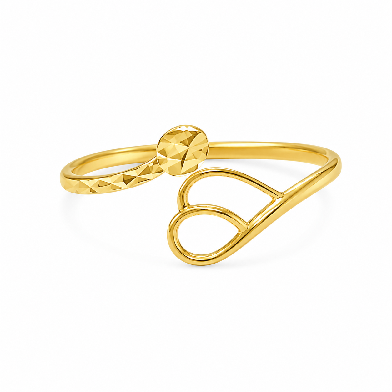 18K Gold Diamond-Cut Open Ring (GJEW18)