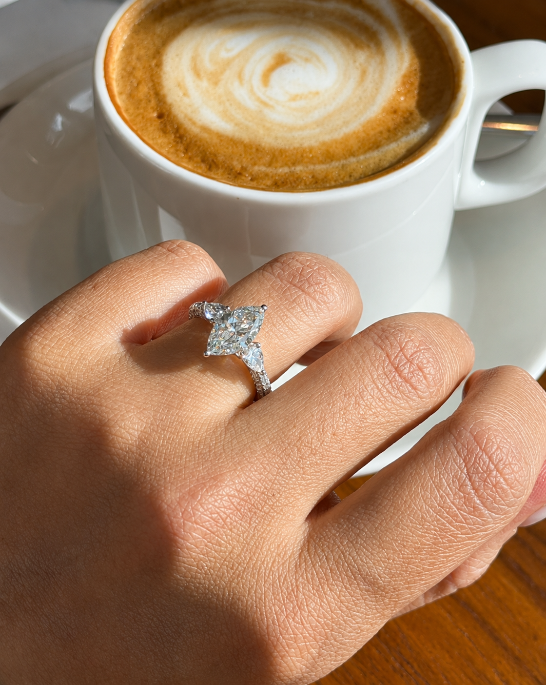 2 Carat Marquise Triology Paved Diamond Ring (ARJS4124)