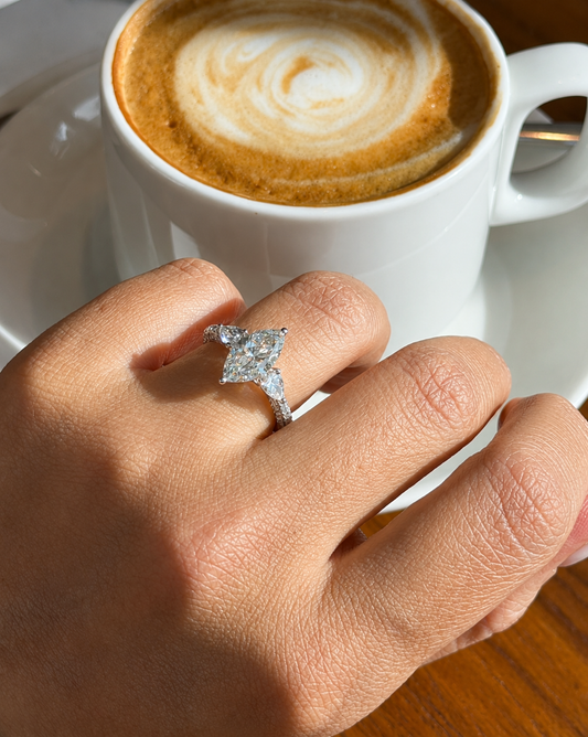 2 Carat Marquise Triology Paved Diamond Ring (ARJS4124)