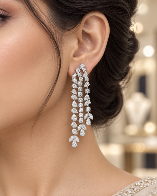 Pear & Round Three Earring (ARJS4297)