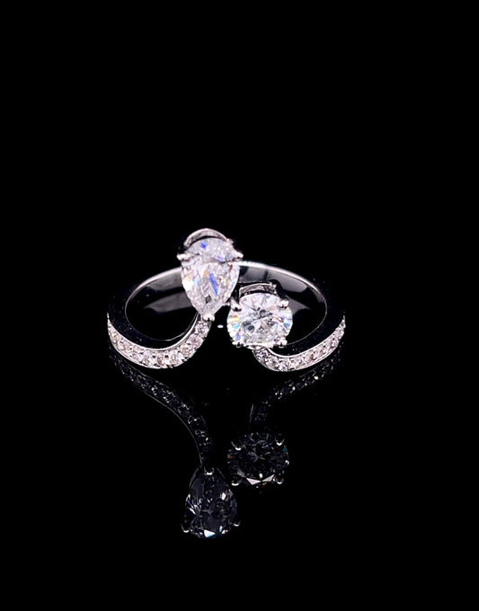 Round and Pear Diamond Ring (ARJS2437)