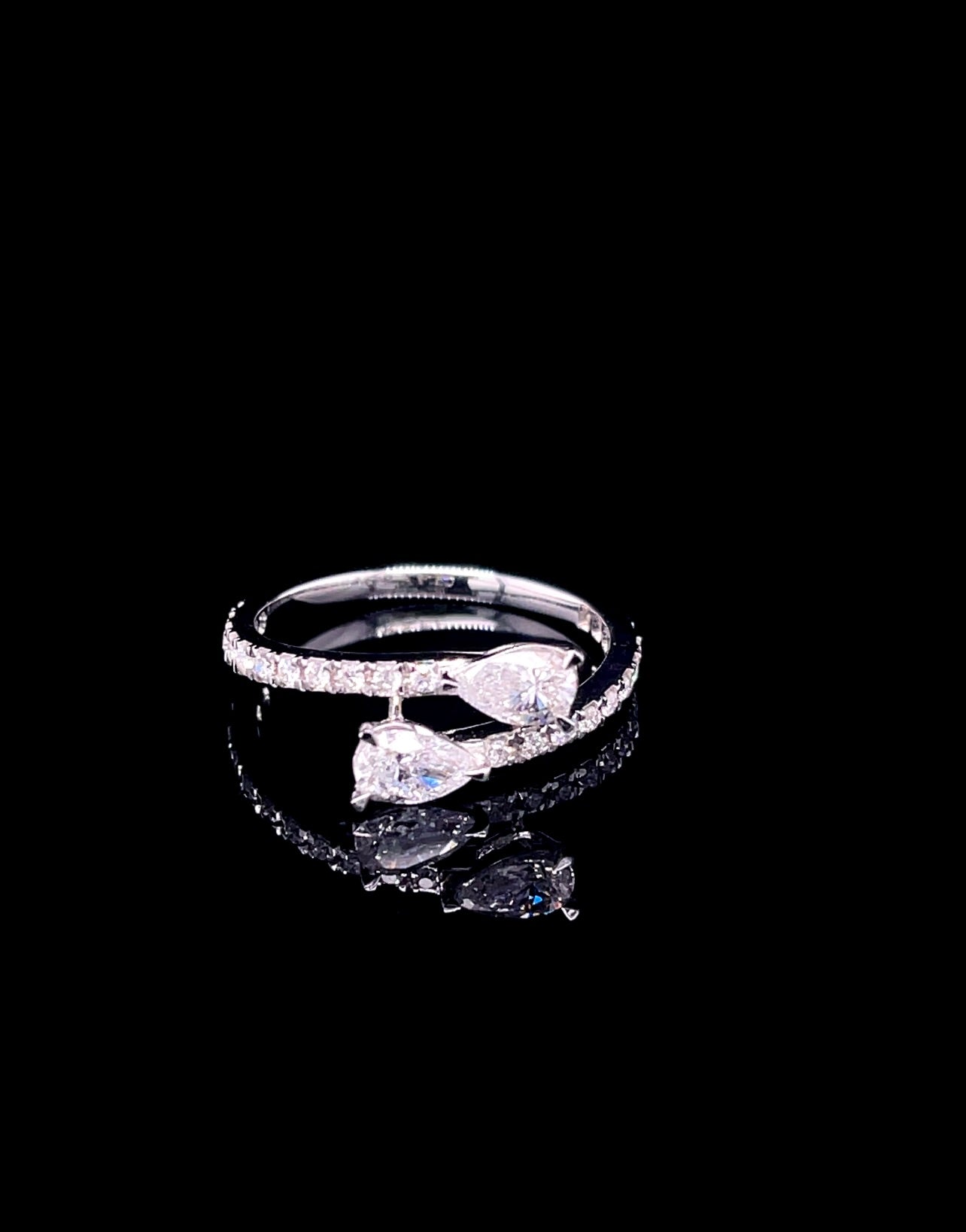 Dual Pear Bypass Diamond Ring (ARJ1119)