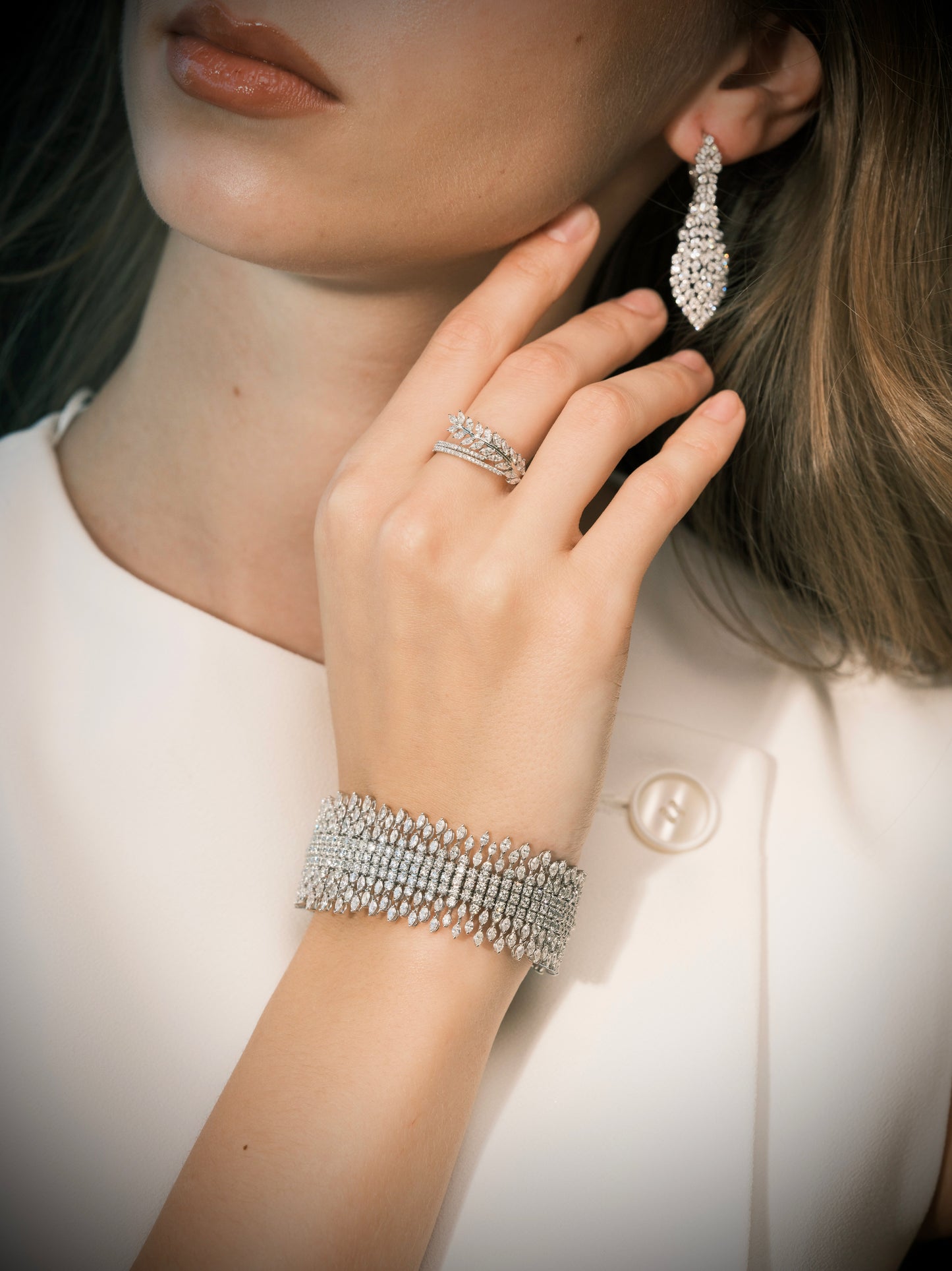 Leaf Design with Marquise Diamond Ring (SKJ-D4)