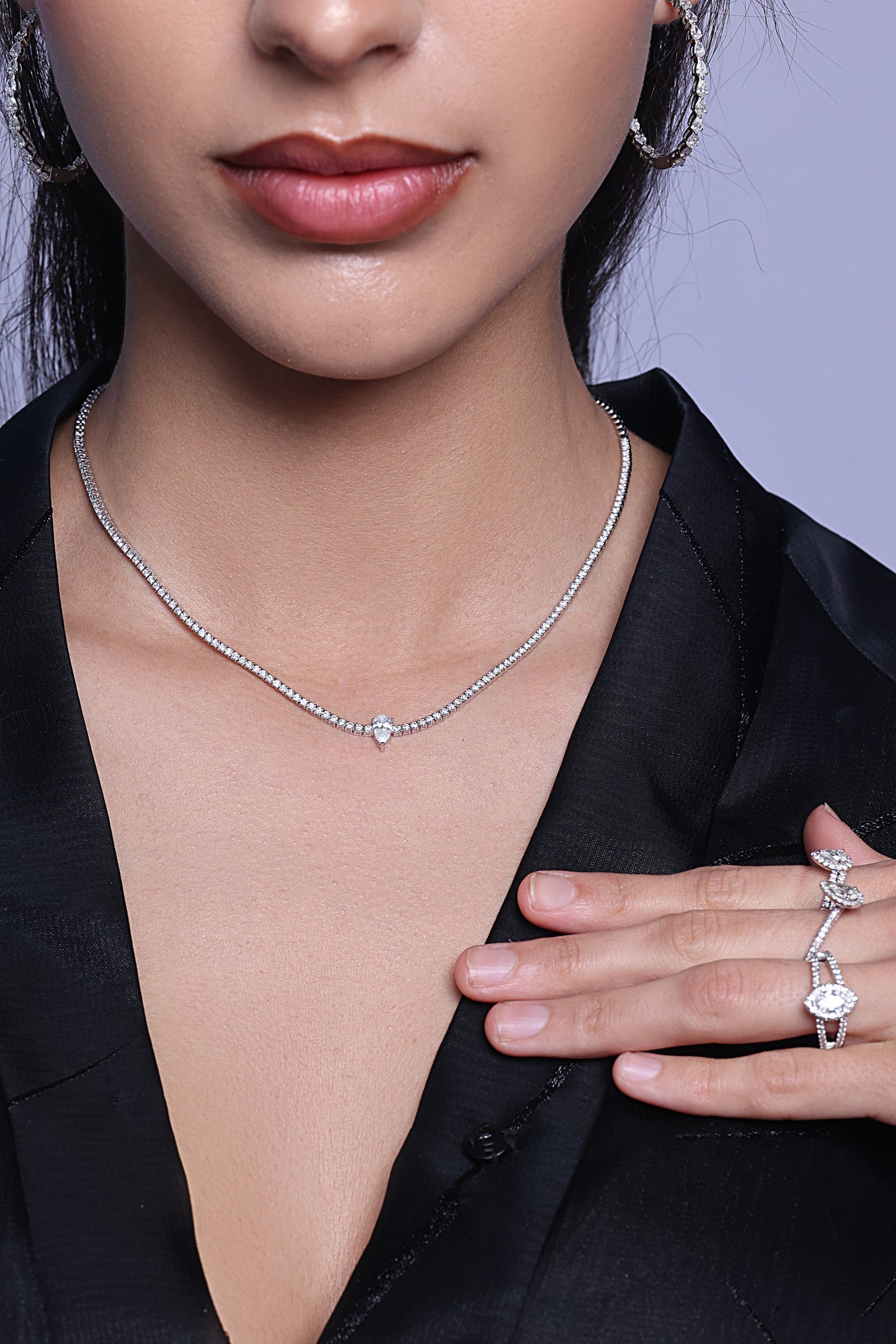 Pear Diamond Choker (ARJS3139)