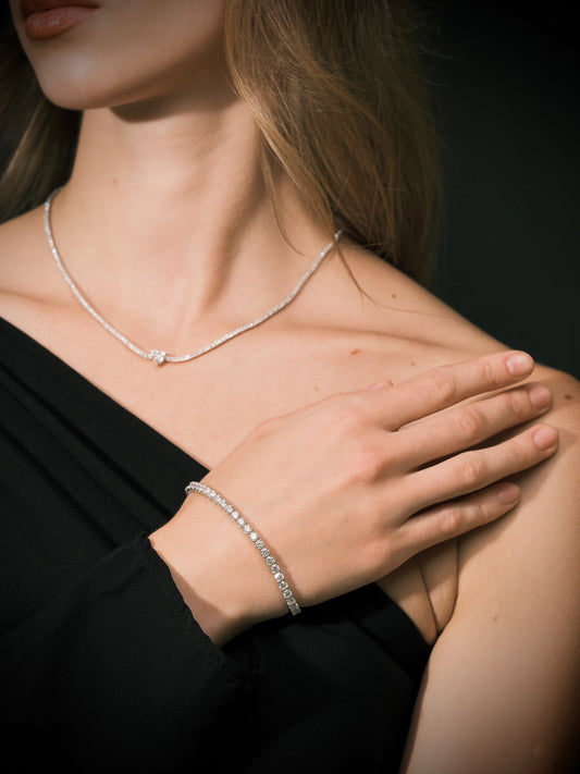 Round Tennis Diamond Bracelet (ARJS3800)