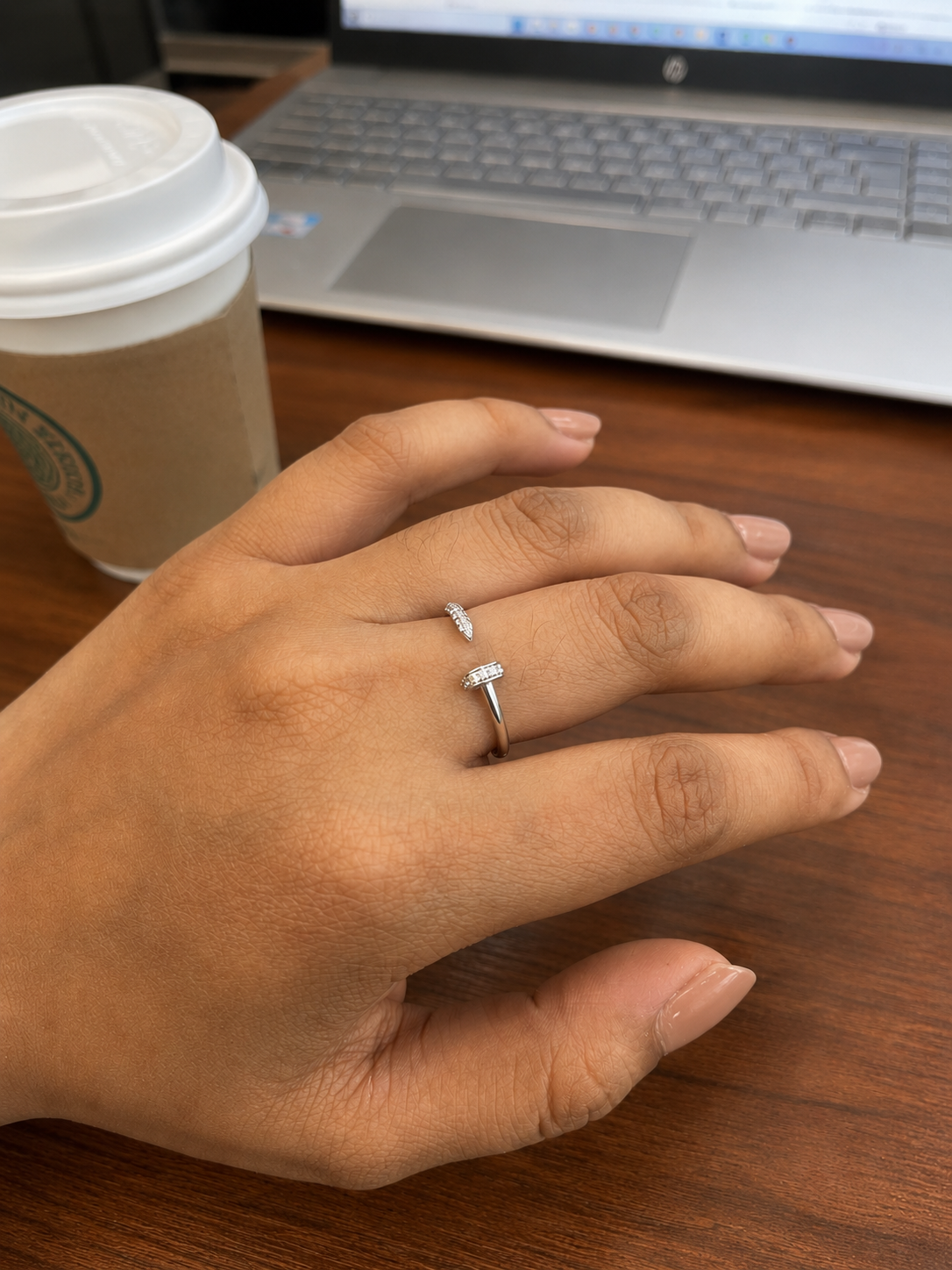Nail Design Open Diamond Ring  (BRD1260)
