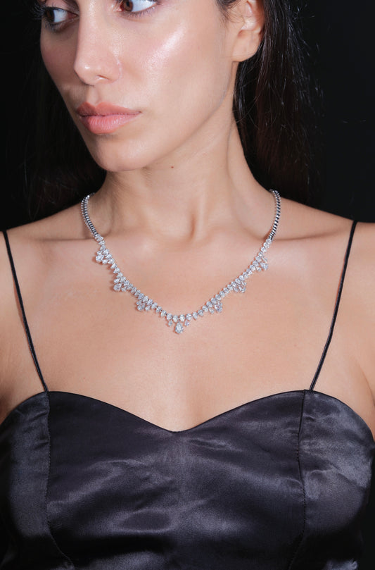 Pear Diamond Necklace (ARJS3590)