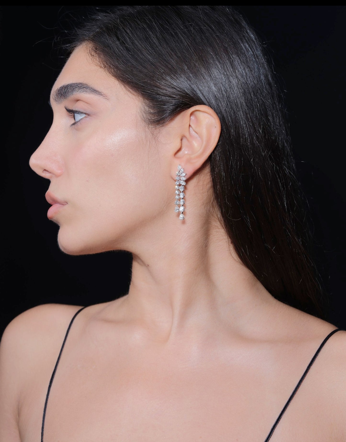 Pear, Marquise & Round Diamond Earrings (ARJS3606)