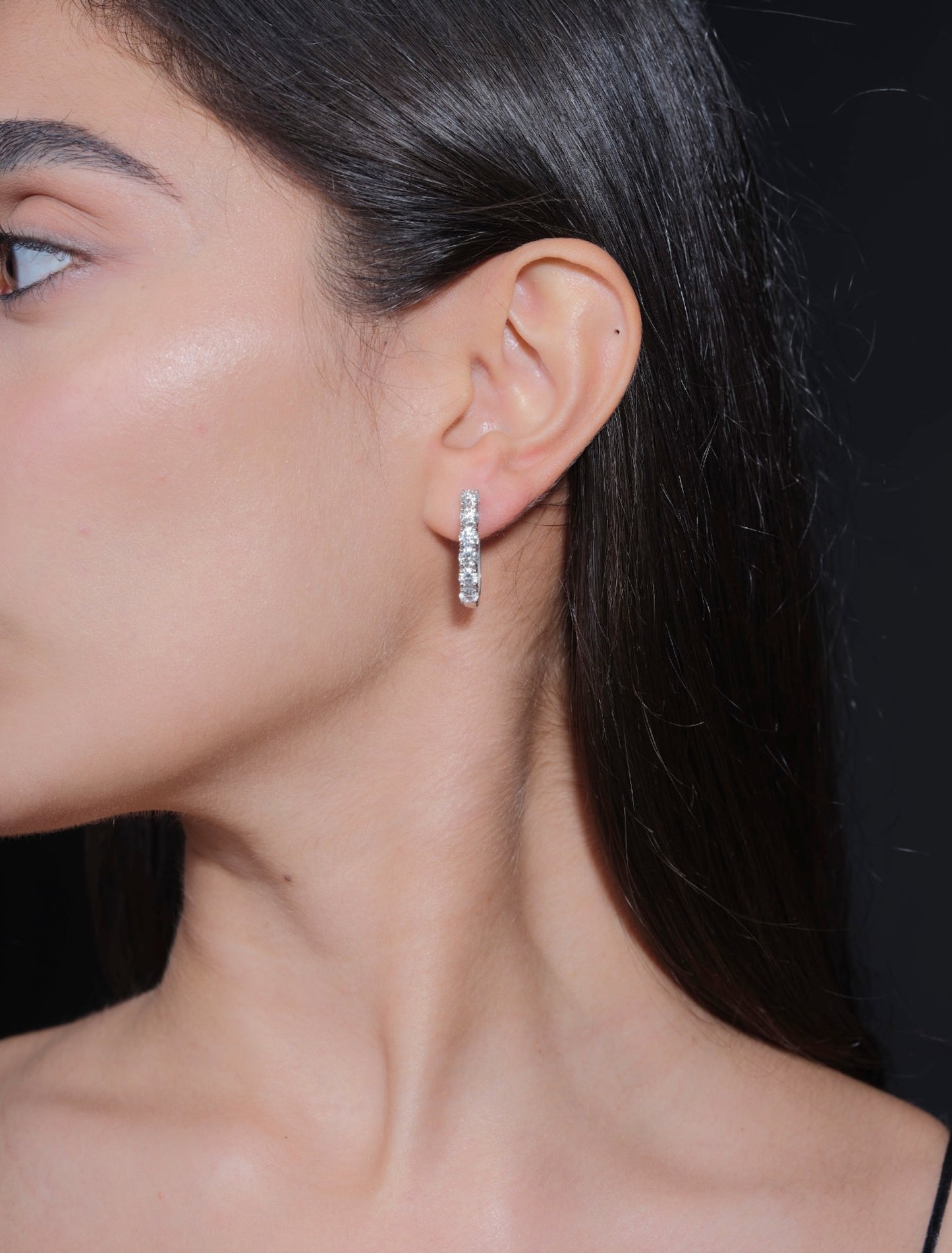 Round Diamond hoop Earrings (ARJS3535)