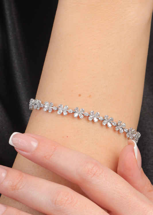Flower Pear Diamond Bracelet (ARJS3603)