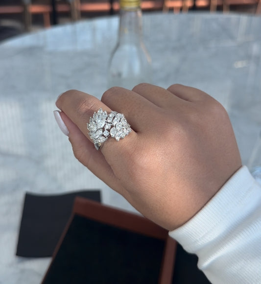 Mix Shape Wrap Diamond Ring (ARJS3481)
