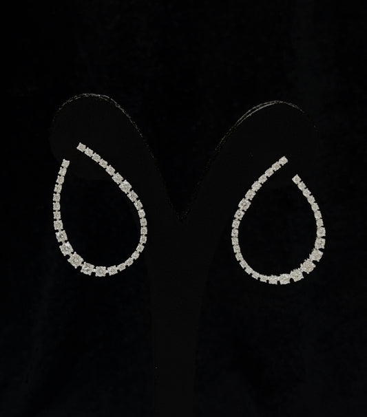 Round Graduation C Style Hoop Earrings (ARJS3731)