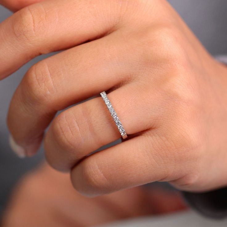 Round Half Eternity Band in White Gold (ARJS3999)