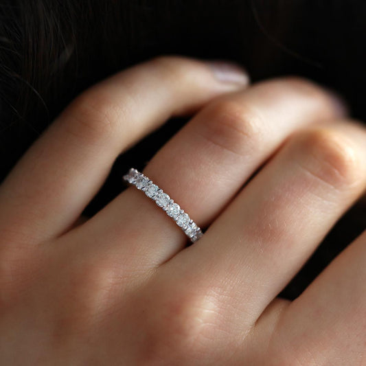 Round Half Eternity Band in White Gold (ARJS3996)