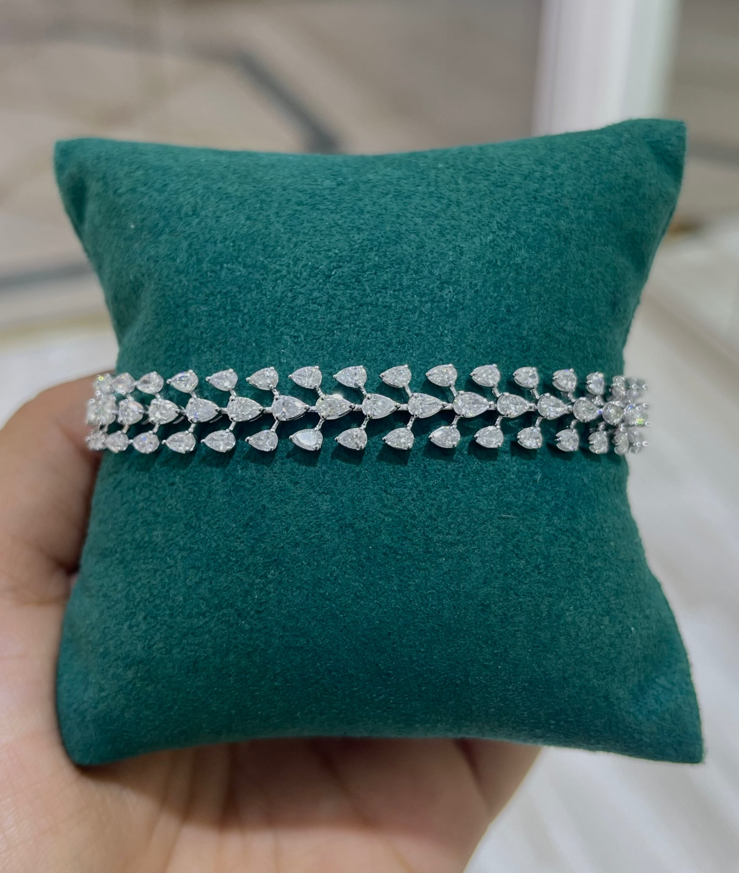 3 Line Pear Diamond Bracelet (ARJS3304)